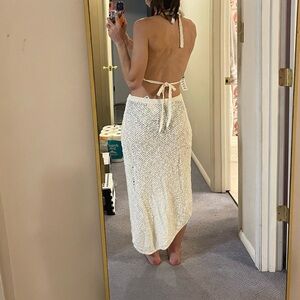 Urban Outfitters Cream Knit Swim Coverup